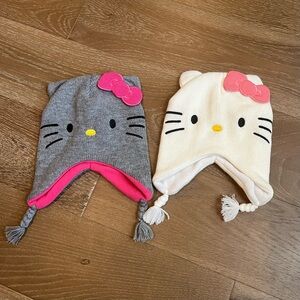 Hello Kitty Toddler Girl Kids Fleece Lined Winter Hat Set of 2 Size S/M